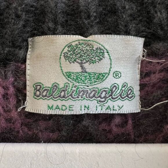 VTG Baldimaglie Italy Women’s Medium Chunky Knit Nordic Mohair Cardigan Sweater - Picture 9 of 11